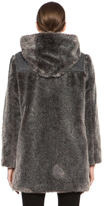A.P.C. Faux Fur Duffel Coat in Grey