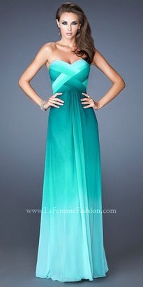 La Femme Jade Ombre Strapless Prom Dresses