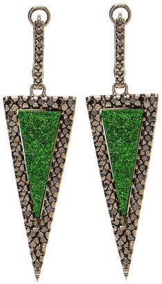Black Diamond Kimberly Mcdonald uvaronite garnet diamond triangle earrings