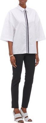 Kenzo Stripe Placket Poplin Shirt-White