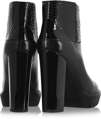 Kenzo Leather and snake-effect ankle boots