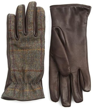 Hackett Brown Tweed and Leather Gloves