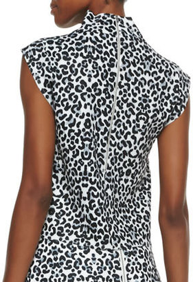 Cameo Uprising Leopard-Print Stand-Collar Top