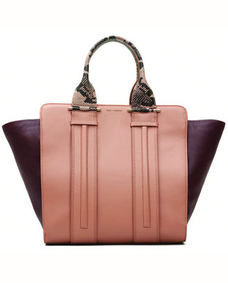 Pour La Victoire Provence Contrast Leather Tote Bag, Dusty Pink