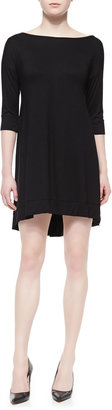 Three Dots 3/4-Sleeve Fishtail Jersey Dress