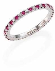 Kwiat Diamond, Ruby & 18K White Gold Eternity Stacking Ring