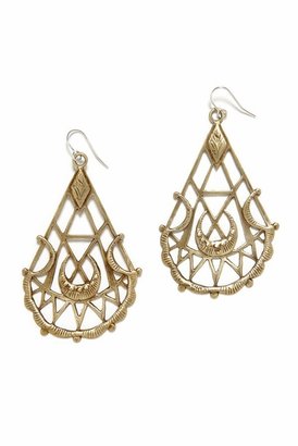 Bing Bang Sacred Geometry Drop Earrings in Brass