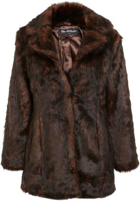 Miss Selfridge Slim Fit Faux Fur Coat