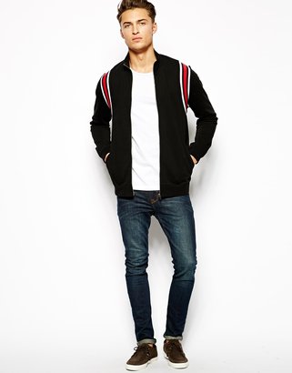 ASOS Track Top In Jersey With Rib Insert Detail