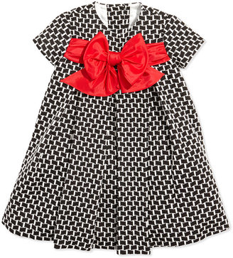 Helena Printed Empire Dress with Bow, 6-24 Months