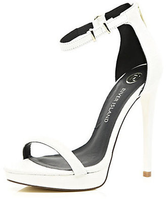 River Island Womens White platform barely there sandals