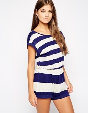 French Connection Sun And Sea Stripe Beach Playsuit