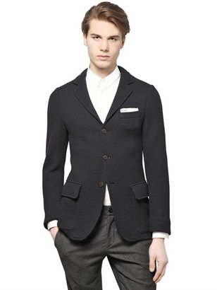 Giorgio Armani Wool Blend Cloqué Jersey Jacket