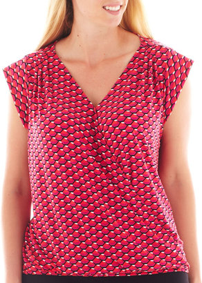 JCPenney Worthington Cap-Sleeve Banded Top - Plus