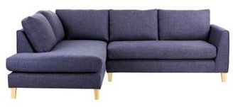 Ben de Lisi Home Indigo blue 'Jakob' left-hand facing corner sofa with light wood feet