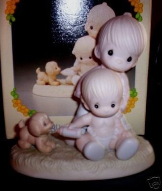 Precious Moments Baby's First Pet" Porcelain Figurine