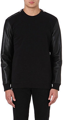 Givenchy Leather-sleeved sweatshirt