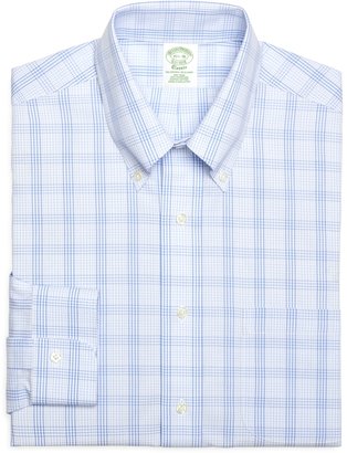 Brooks Brothers Non-Iron Extra-Slim Fit Glen Plaid Overcheck Dress Shirt