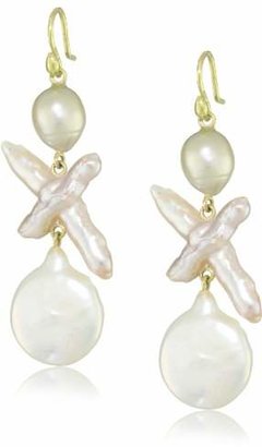 Gabrielle Sanchez 18k Yellow Gold and Freshwater Cultured Pearl Drop Earrings