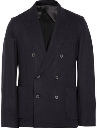 Lanvin Unstructured Double-Breasted Wool-Blend Blazer