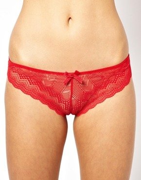 ASOS Boudoir Mix & Match Lace Brazilian Pant - Red