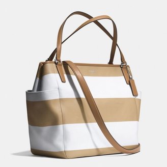 Coach Baby Bag Tote In Striped Coated Canvas