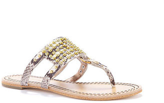 Twelfth St. By Cynthia Vincent | Lux Studded Embroidered Snake Leather Thong ...