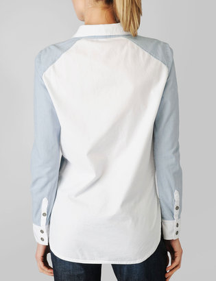 Paige Eden Colorblocked Shirt / Ava Chambray & White