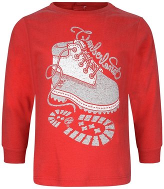 Timberland Baby Boys Red Boot Print Cotton Top