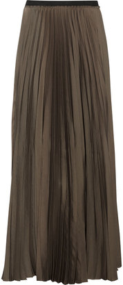 Enza Costa Pleated satin maxi skirt