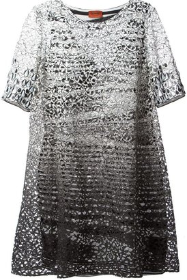 Missoni layered lace and knitted A-line dress