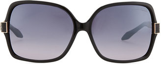 Roberto Cavalli Square Jeweled-Temple Sunglasses, Black