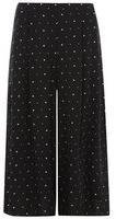 Dorothy Perkins Womens Black and White Spot Culotte Trousers- Black