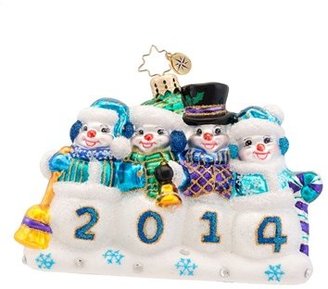 Christopher Radko '2014 - A Snow-Mazing Year' Handcrafted Glass Snowman Ornament