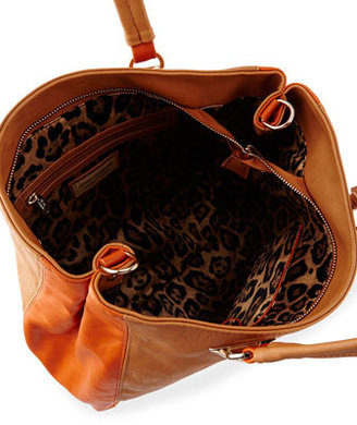 Urban Originals Two-Tone Faux Leather Tote Bag, Tan/Orange