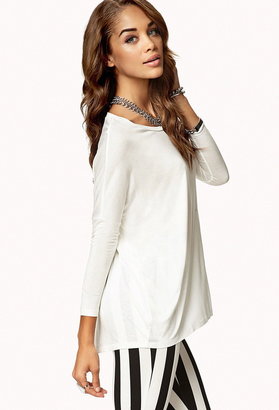 Forever 21 3/4 Sleeve Boxy Top