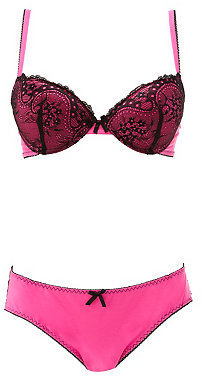 Charlotte Russe Contrast Lace Bra & Thong Set
