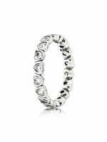 Pandora Heart silver ring with cubic zirconia