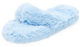 New Look Blue Fluffy Flip Flop Slippers