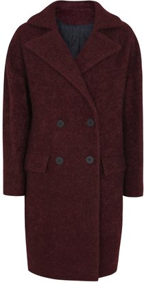 Karl Lagerfeld Paris Hadley burgundy mohair blend coat