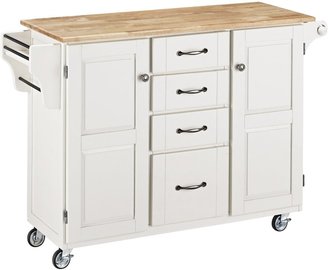 Home Styles 9100-1021 Create-a-Cart 9100 Series Cuisine Cart with Natural Wood Top, White, 52-1/2-Inch