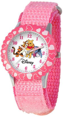 Disney Watch, Kid's Pooh and Friends Time Teacher Pink Velcro Strap 31mm W000097