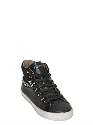 Studded Suede & Leather Sneakers