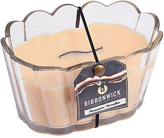 JCPenney RibbonWick Parisian Vanilla Scalloped Glass Candle