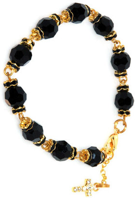 Swarovski K.D. Rosaries Black and Gold Crystal Rosary Bracelet