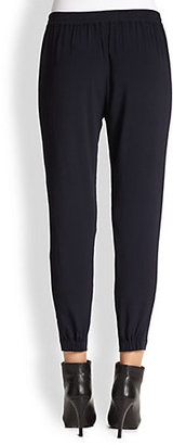 Vince Satin-Piped Cropped Track Pants