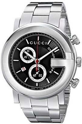 Gucci Men's YA101309 G-Chrono Steel Black Guilloche Dial Watch
