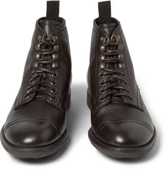 Dolce & Gabbana Milano Leather Lace-Up Boots