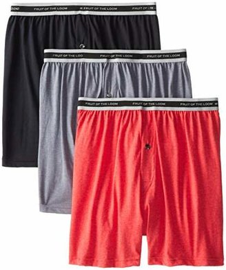 Fruit of the Loom Men's Sure Fit Knit Boxers(Pack of 3)