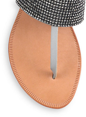 Joie Nice Jeweled Leather Thong Sandals